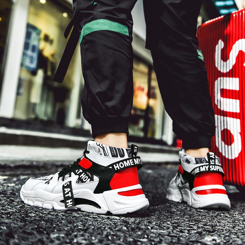 대형 사이즈 하이탑 청키 남자 스니커즈, 스포츠 신발, - Online Streetwear Brand 리뷰 및 가격