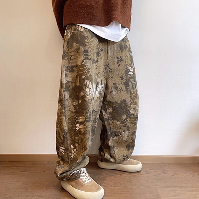 새로운 남성 세련된 뱀 인쇄 streetwear 청바지 - Streetwear Brand Popular 리뷰 및 가격