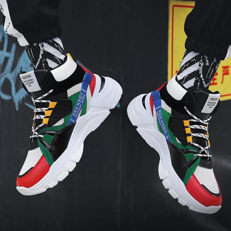 높은 최고 남성 스포츠 신발 통기성 메쉬 운동화 높은  - Streetwear Brand Popular 리뷰 및 가격